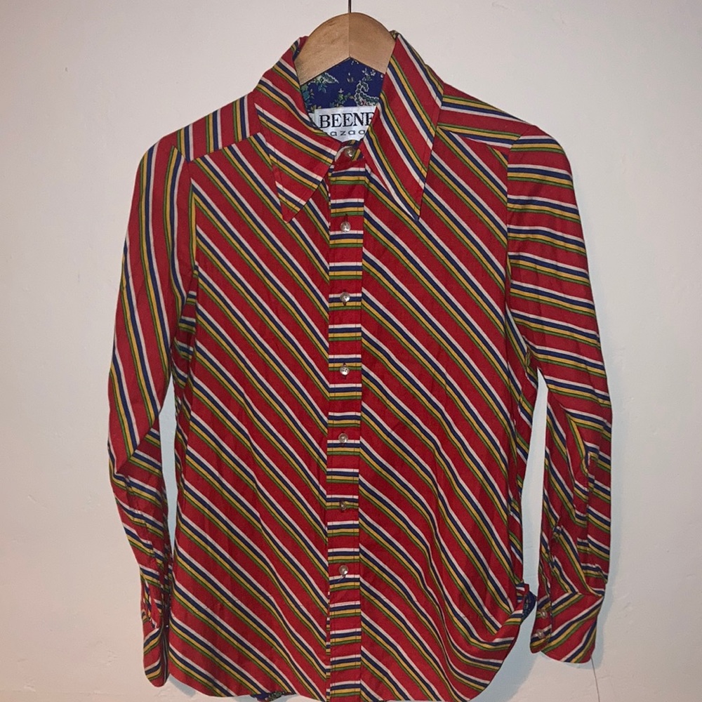 ⚡️🕺🏼Geoffrey Beene Bazaar Authentic 1960s Button Down Unisex Size S / M 🍄💊